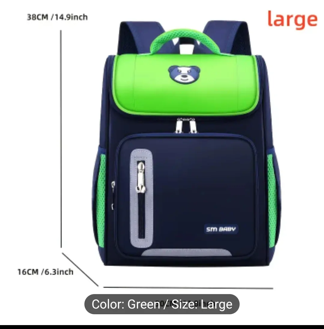 SM BABY Large Capacity School Backpack - Green thumbnail