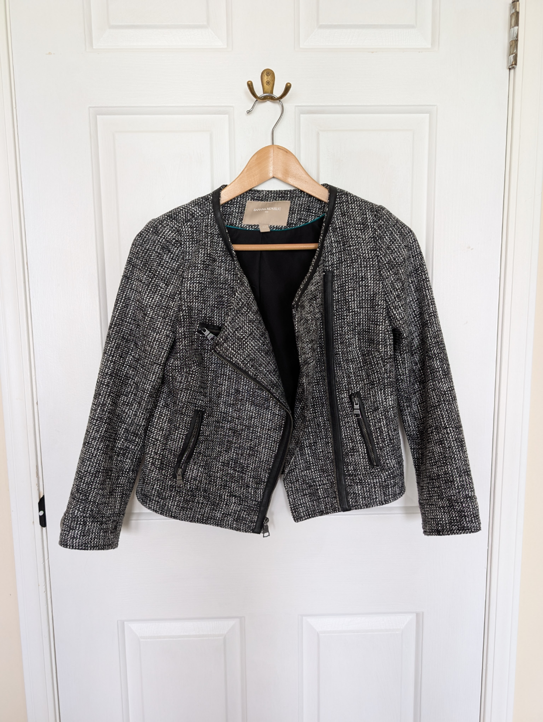 Banana Republic Black and White Tweed Jacket
