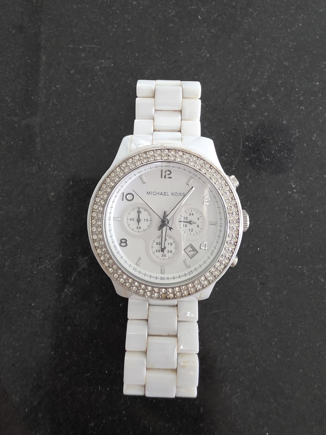 Michael Kors White Ceramic Chronograph Watch