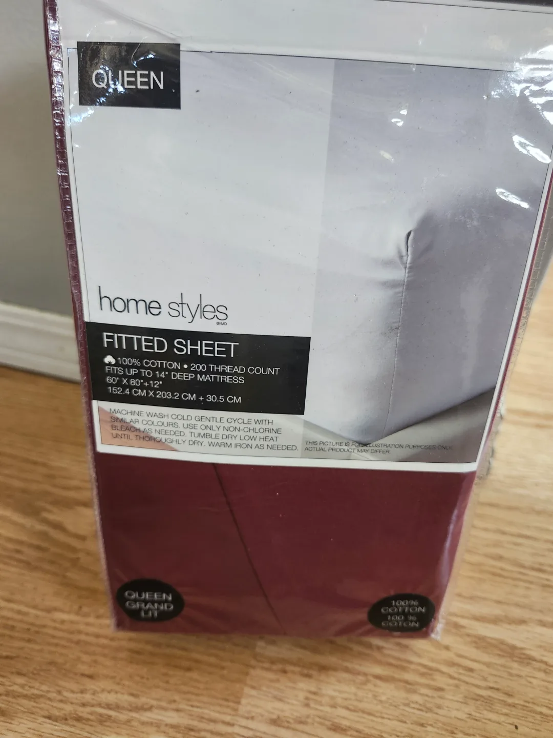 Queen Size Fitted Sheet - Burgundy - Home Styles thumbnail