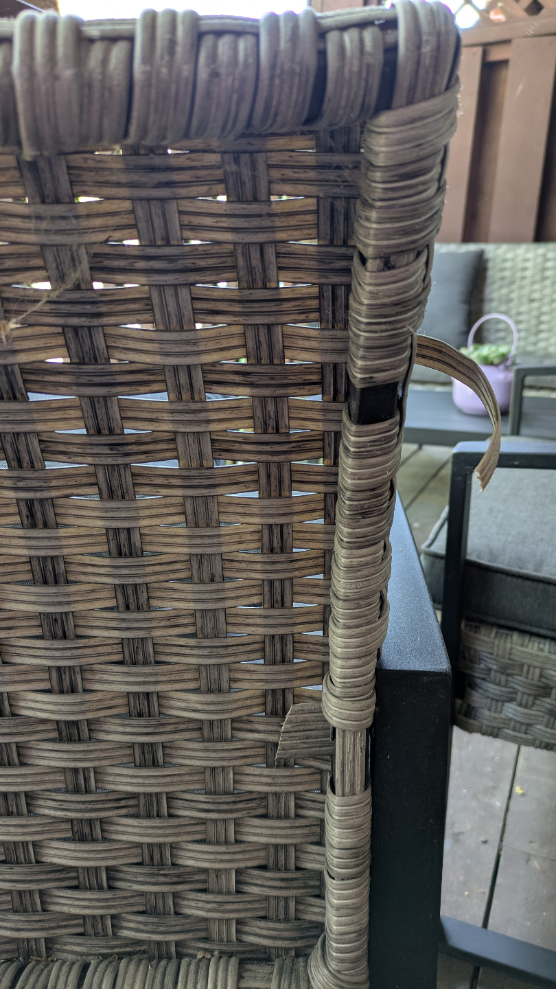 4-Piece Hampton Bay Patio Conversation Set with Grey Cushions - photo 4