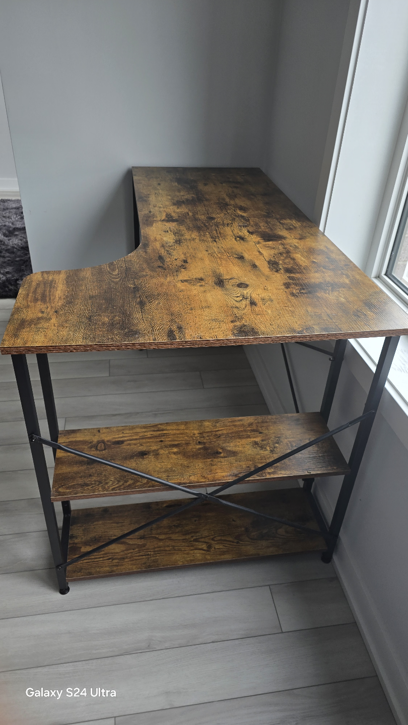 Corner Computer Desk with Shelves - photo 2