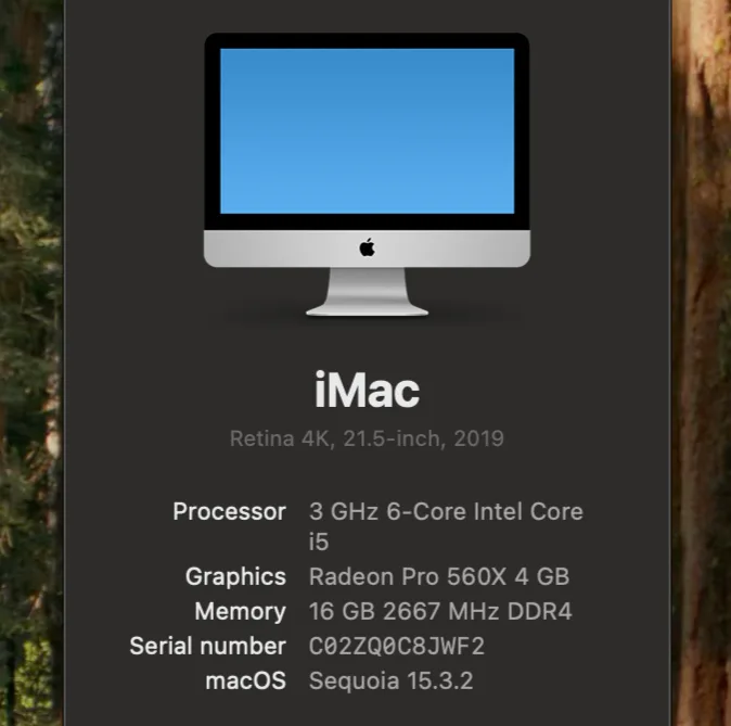 2019 iMac 21.5" Retina 4K - i5, 16gb, 512gb SSD, macOS Sequoia image indicator(2)