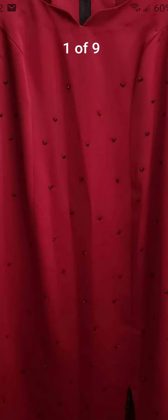 special occasion Stunning Red Beaded Maxi Dress