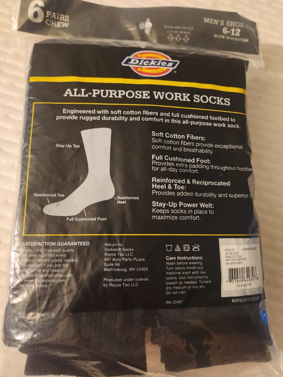 Dickies Cushioned Performance Work Socks (6 Pairs) image indicator(2)