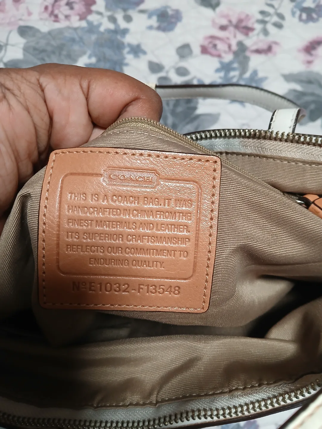 Coach handbag, Brown and off-white image indicator(2)