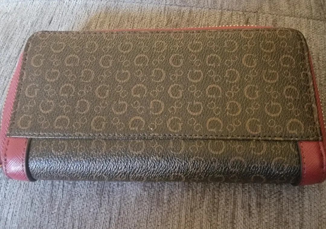 Guess Wallet - Brown and Burgundy Zip Around image indicator(2)