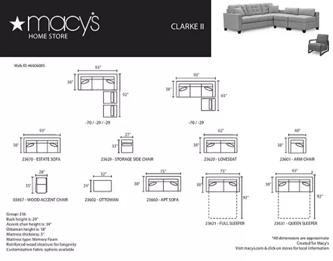 93" Clarke II Sleeper Sofa - photo 3