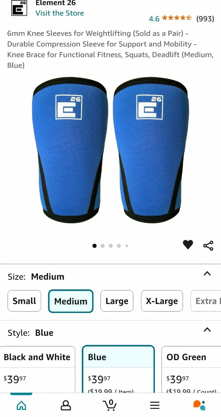 Element 26 6mm Knee Sleeves - Medium - Blue image indicator(2)
