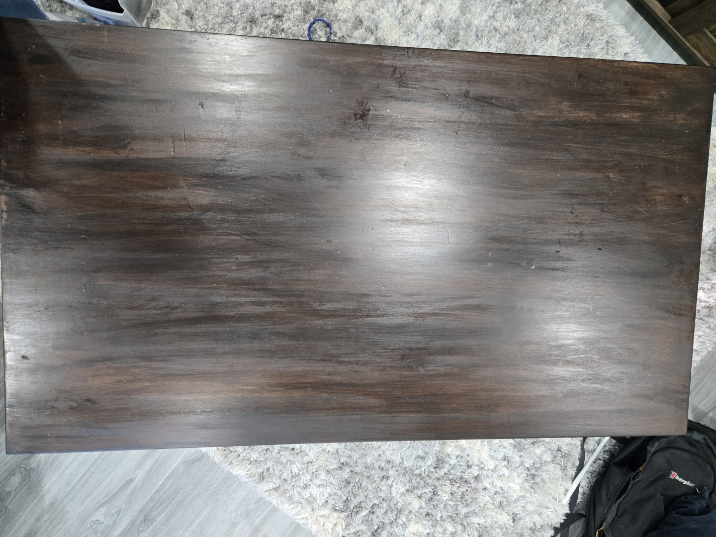 Dark Brown Wood Coffee Table with Drawer and Shelf - photo 2