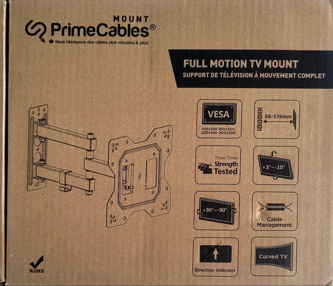 PrimeCables Full-Motion TV Wall Mount thumbnail