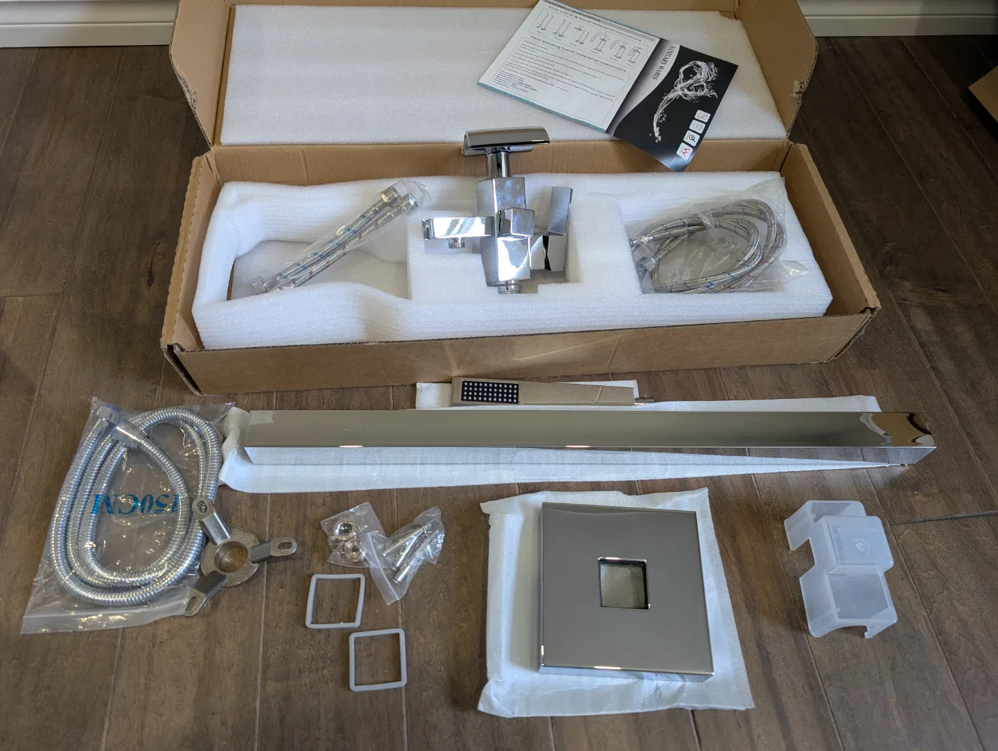 Brand New Waterfall Freestanding Tub Faucet with Hand Shower image indicator(2)