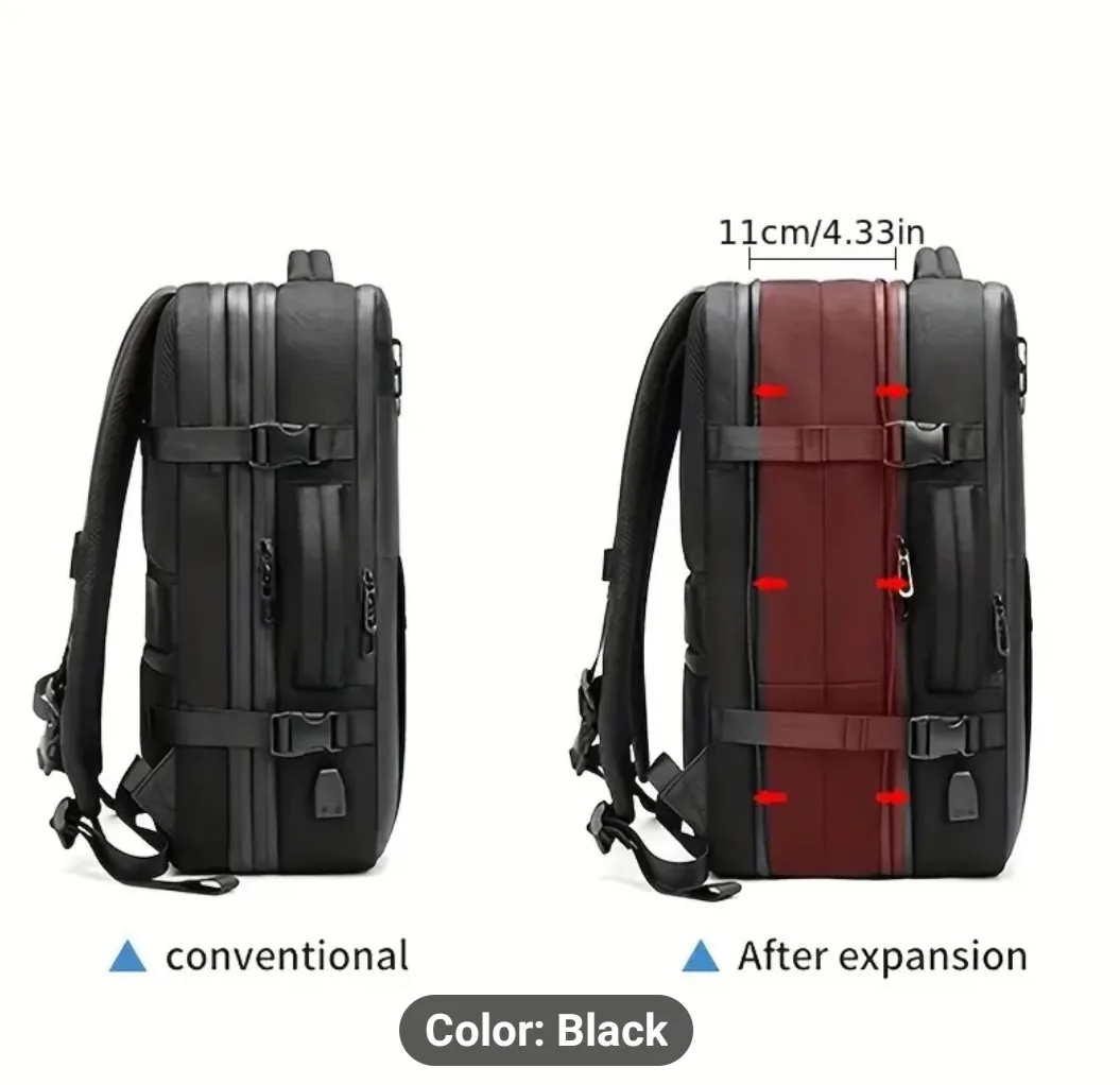 Black Expandable Travel Backpack image indicator(3)