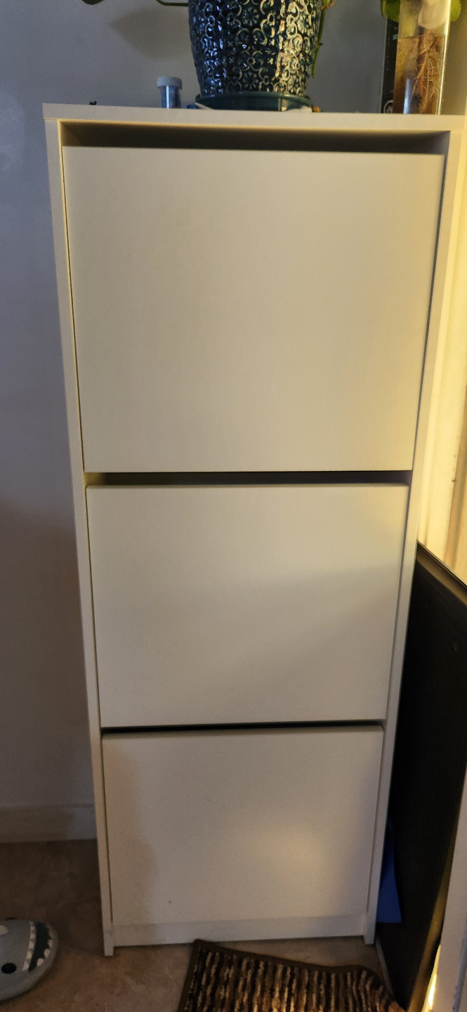 White Shoe Cabinet with 3 Doors $50each