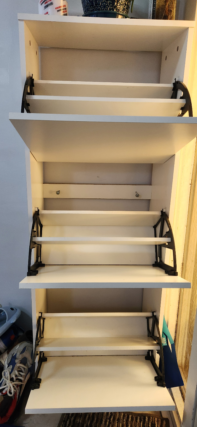 White Shoe Cabinet with 3 Doors $50each - photo 2