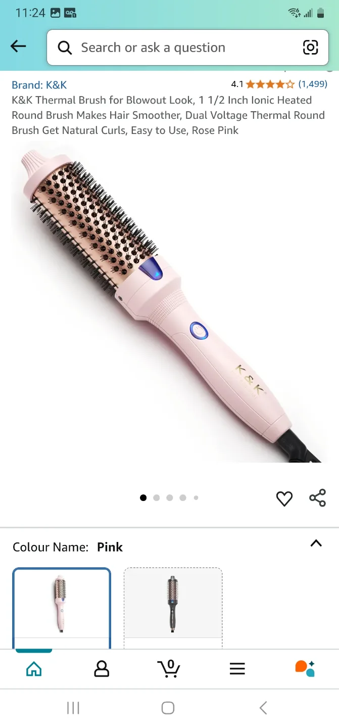 K&K Thermal Brush for Blowout Look, 1 1/2 Inch Ionic Heated  ... thumbnail