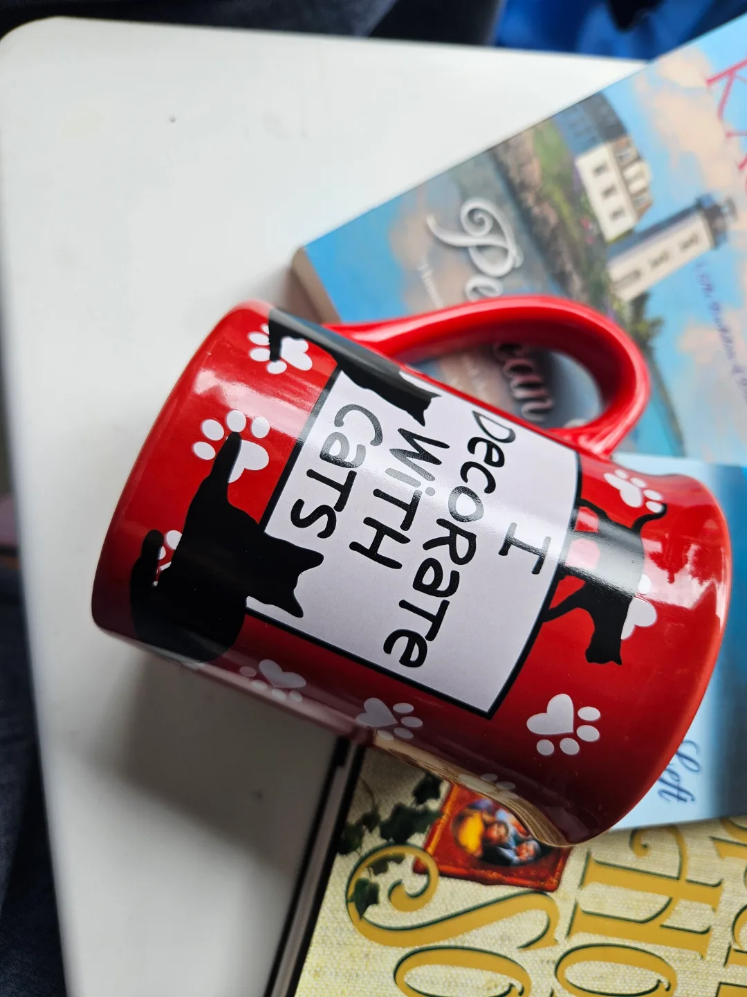 Red Cat-Themed Coffee Mug image indicator(2)