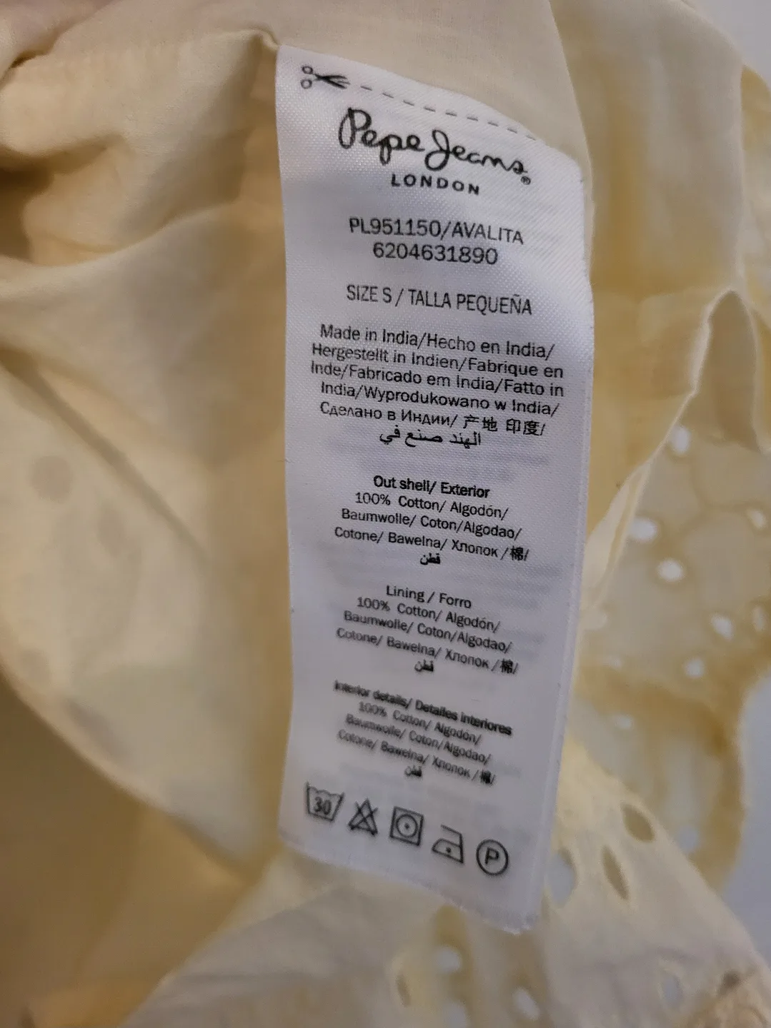 ❣️ 100% Cotton Summer Dress Pepe London Lemon Yellow Size S image indicator(3)