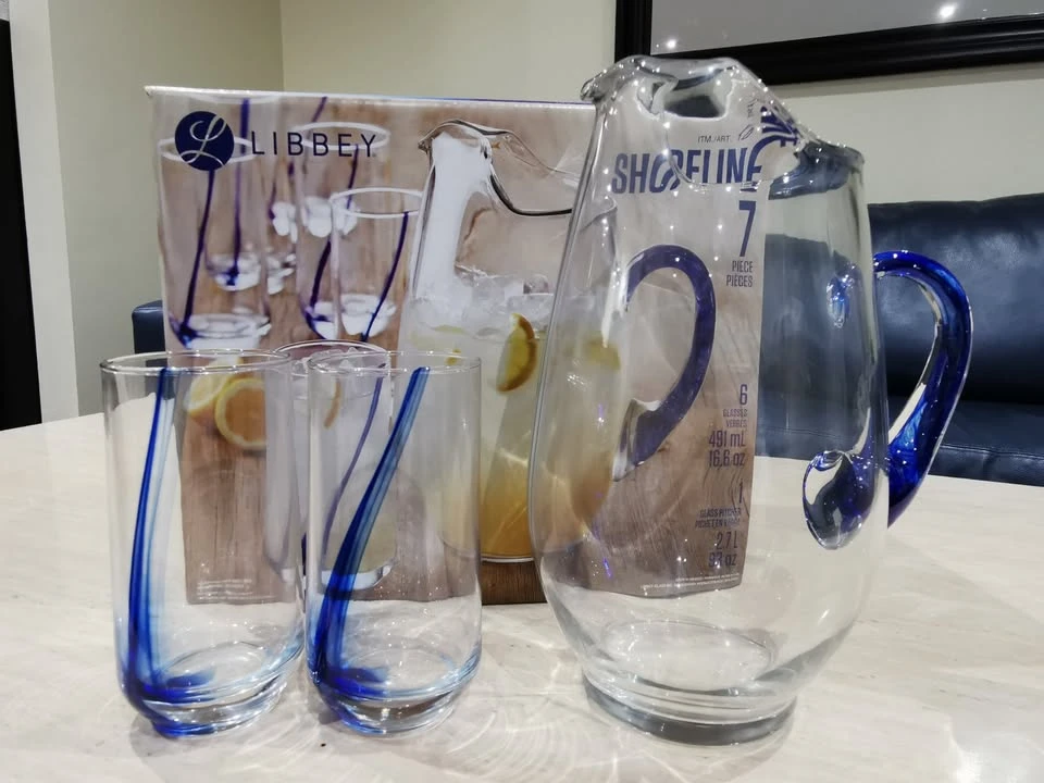 New with box 7-Piece Glass Pitcher and Tumbler Set - photo 3