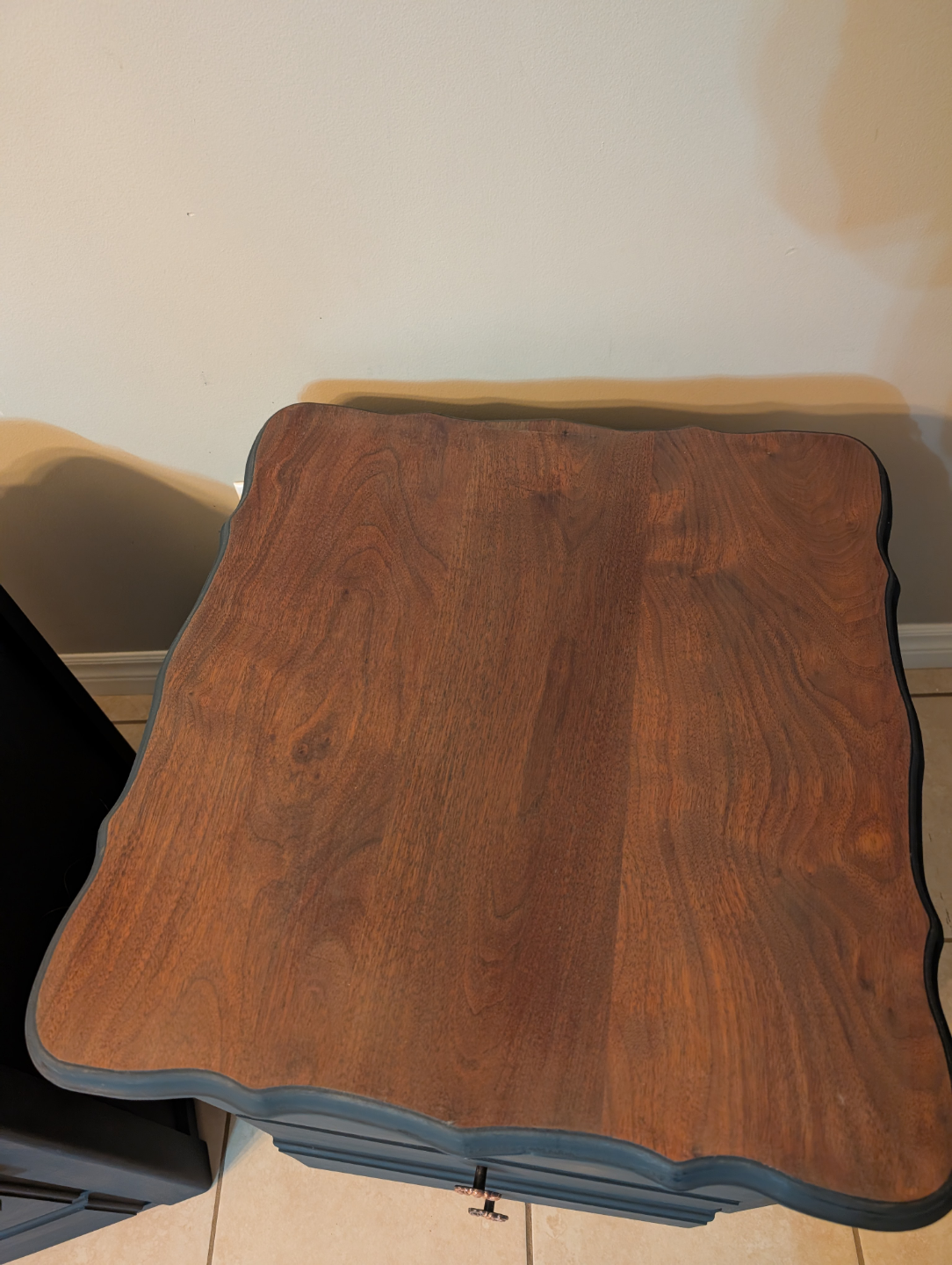 Pair of Upcycled Nightstands - Dark blue with Wood Tops 🧡 - photo 5