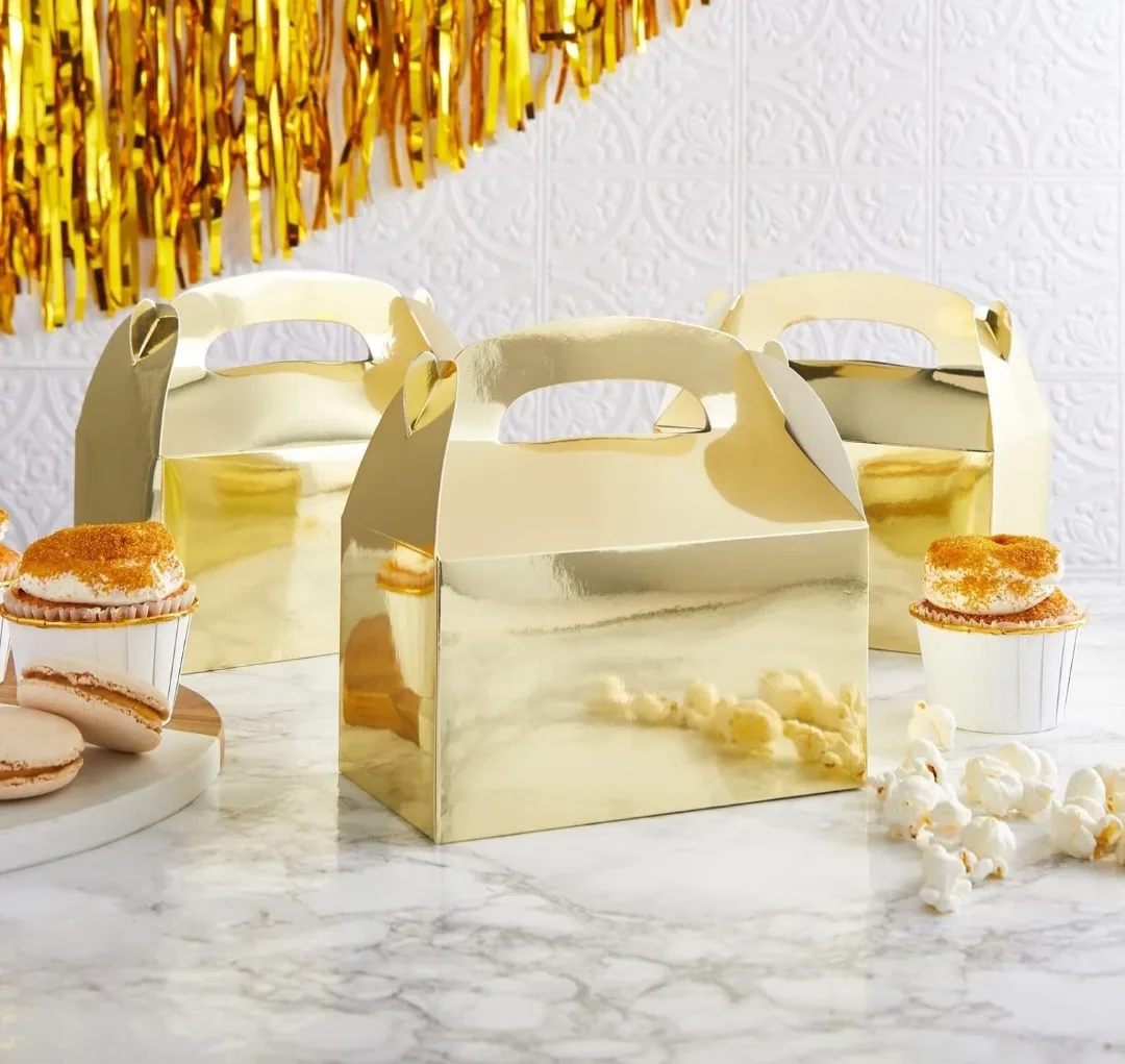 Gold Foil Goodie Boxes - Bulk Party Favor Boxes image indicator(2)