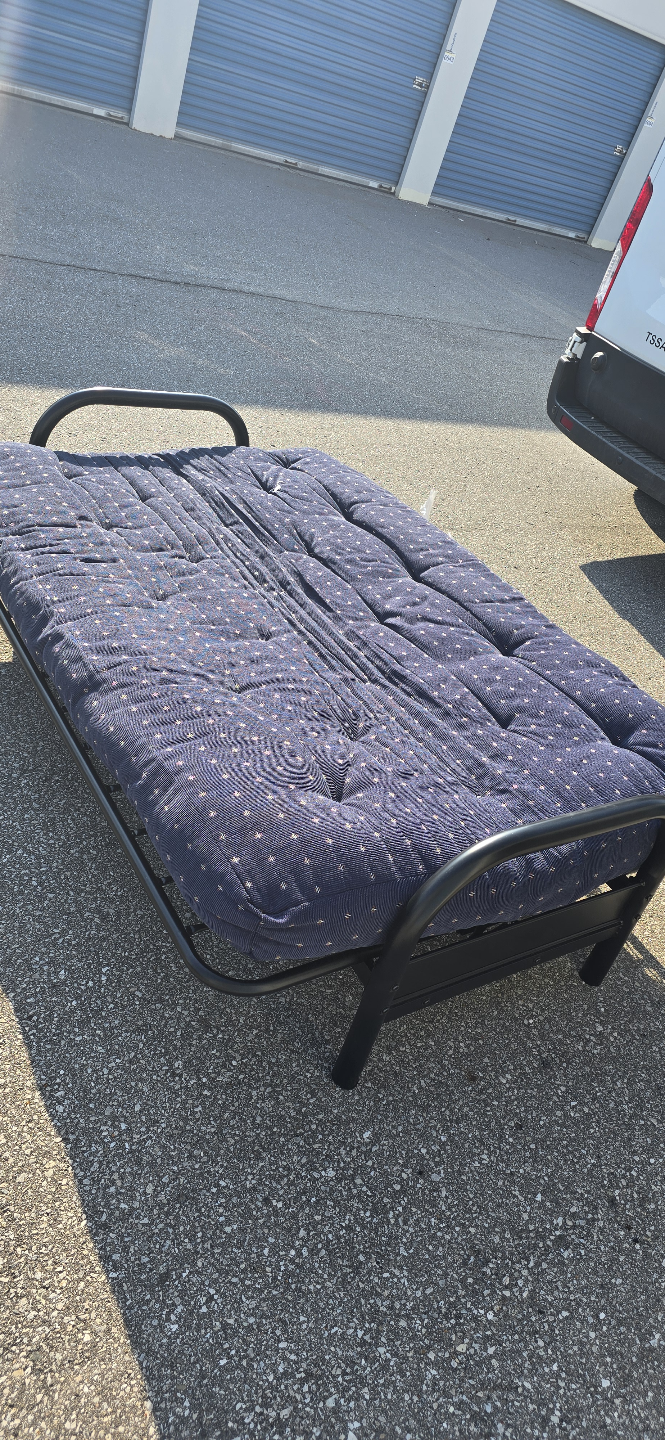 Black Futon Frame with Mattress