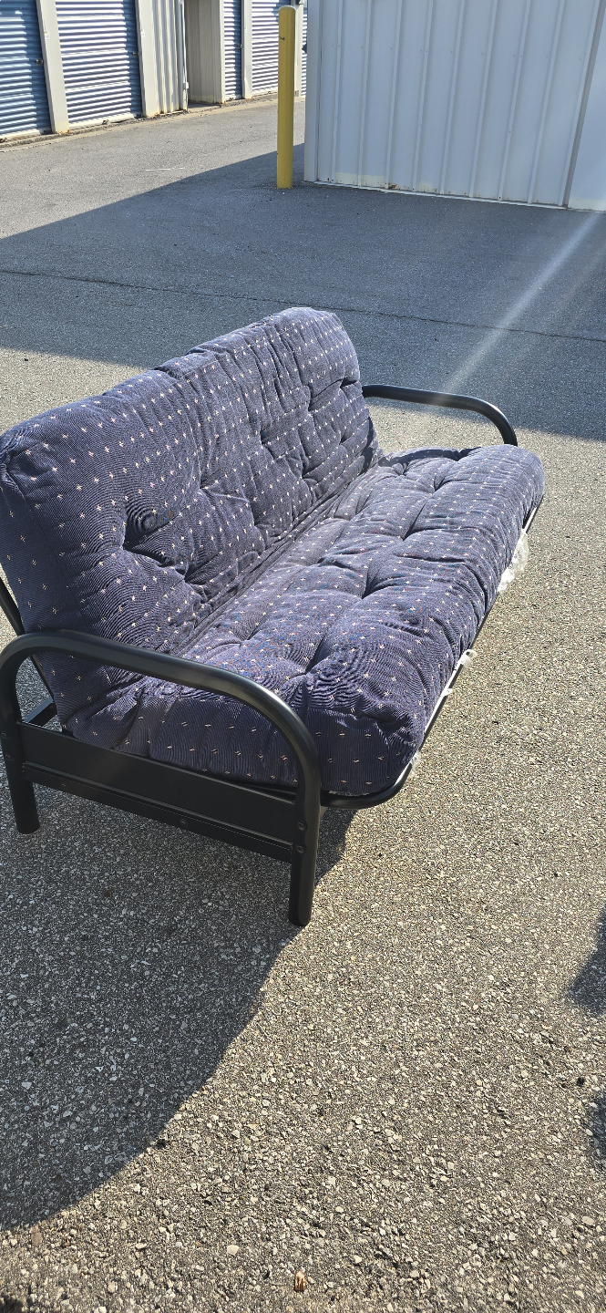 Black Futon Frame with Mattress - photo 2