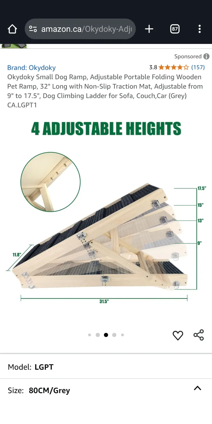 Wooden Ramp for Dogs / Cats image indicator(4)