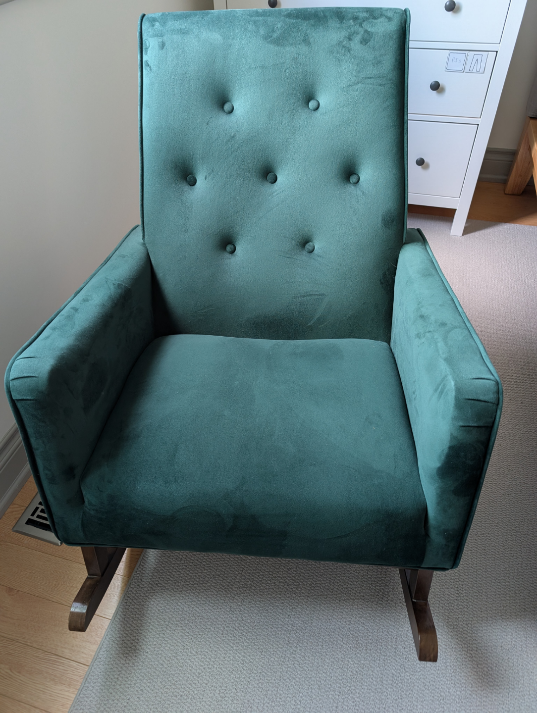 Green Upholstered Rocking Chair