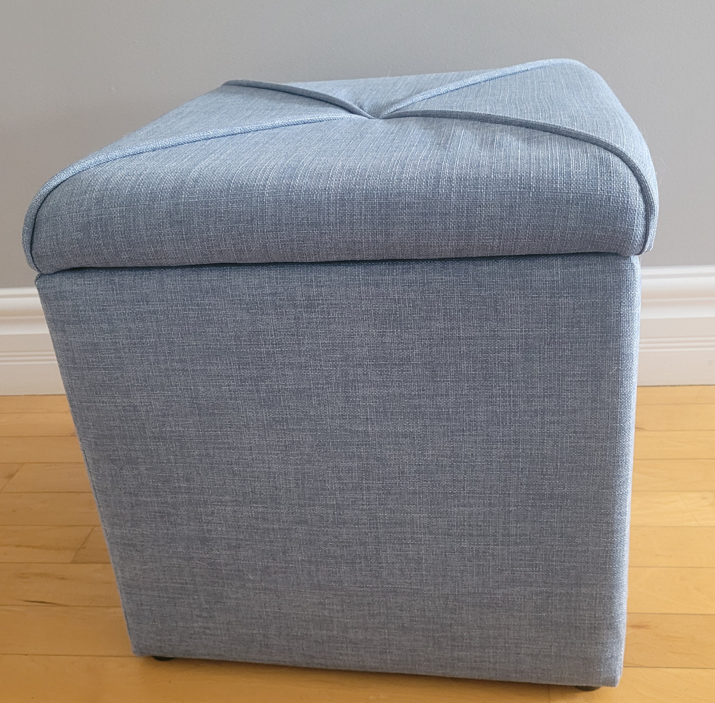 Blue Fabric Storage Ottoman - photo 2