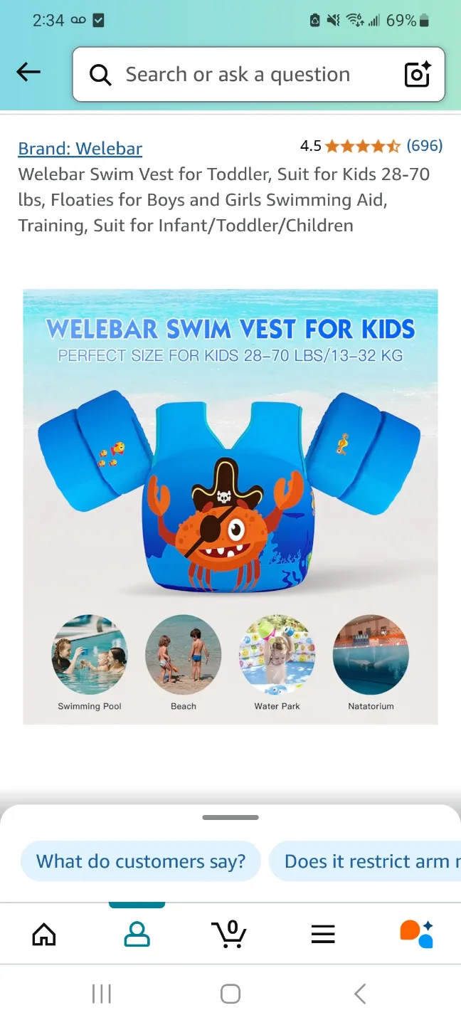 Welebar Kids Swim Vest - Size 28-70 lbs image indicator(4)