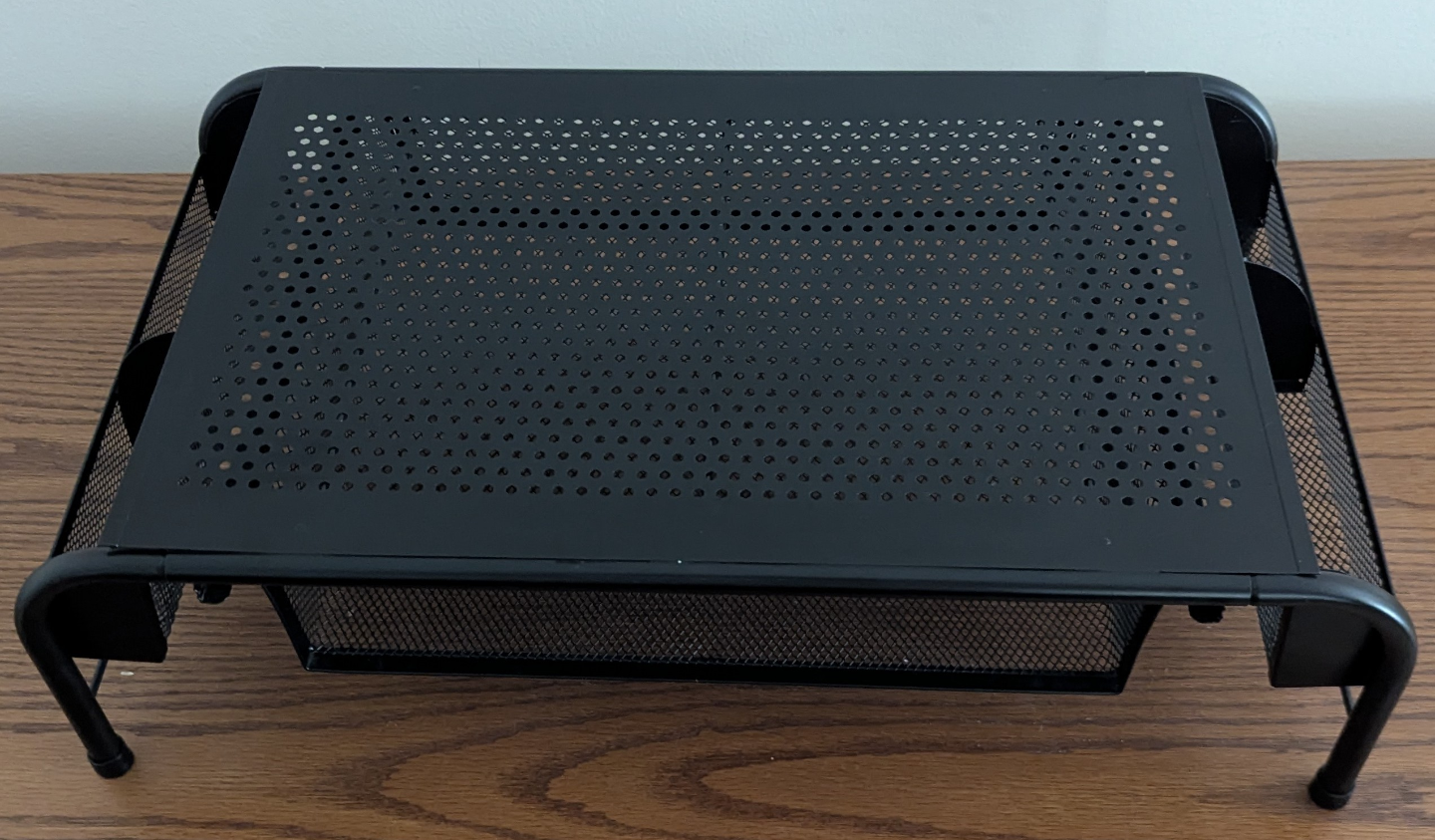 Black Metal Mesh Desk Organizer with Drawer