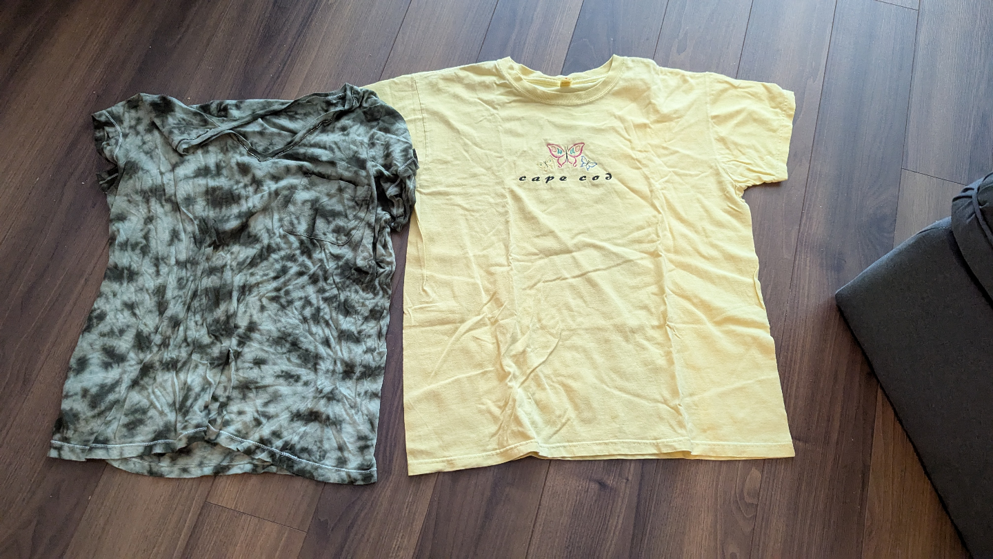 Two Womens' T-Shirts - Tie Dye & Cape Cod Size Large
