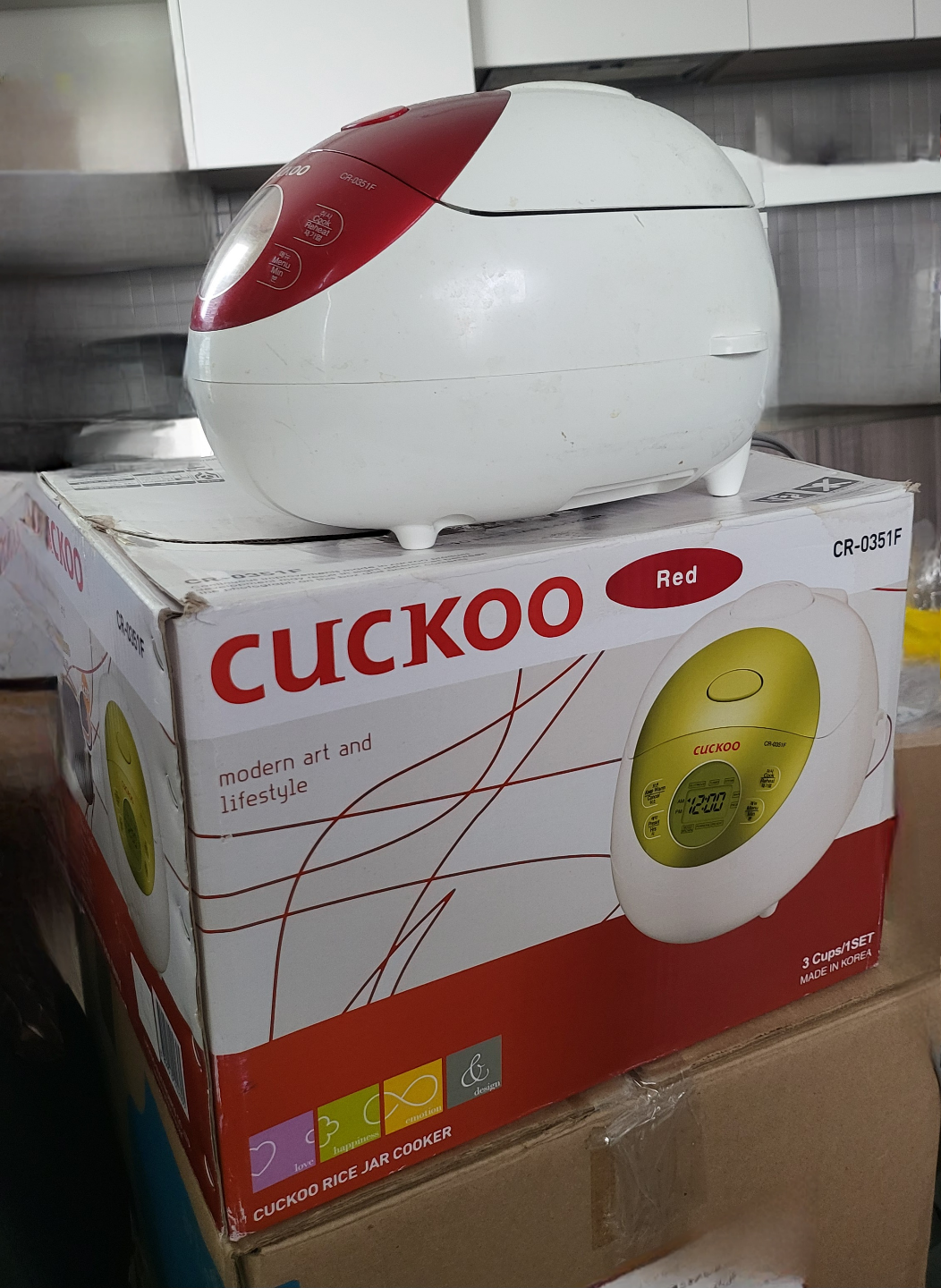 Cuckoo CR-0351F Electric Rice Cooker - Red - 3 Cups