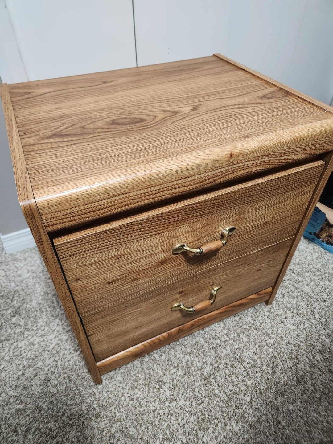 Two-Drawer Wooden Nightstand💚
