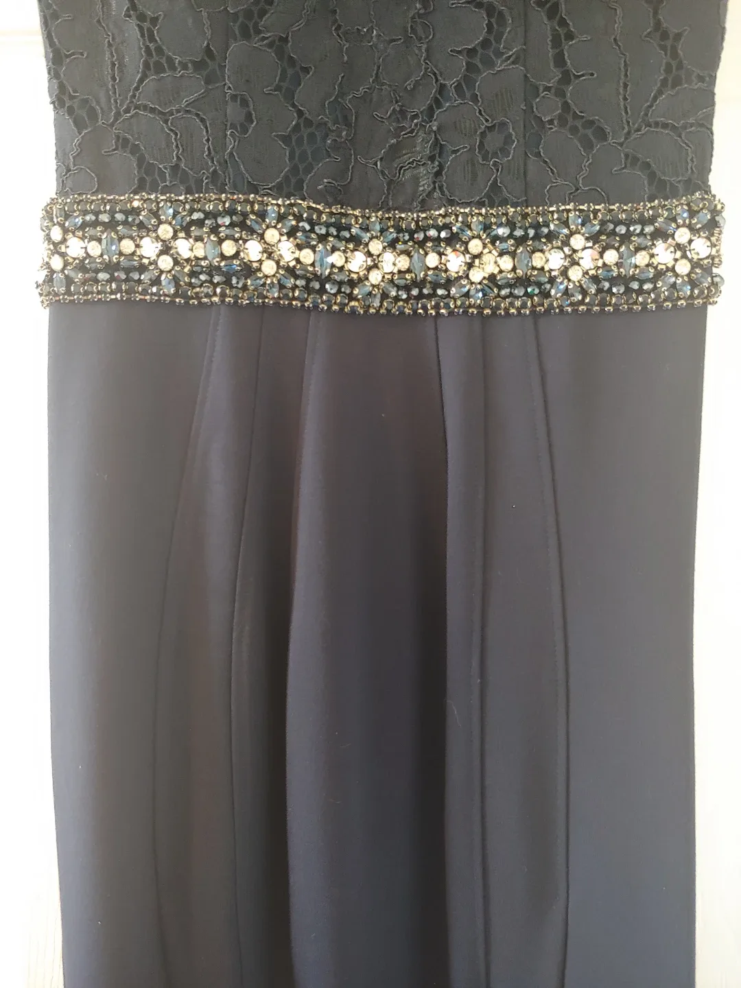 Beautiful Jovani Navy Blue Lace Evening/Prom gown image indicator(4)