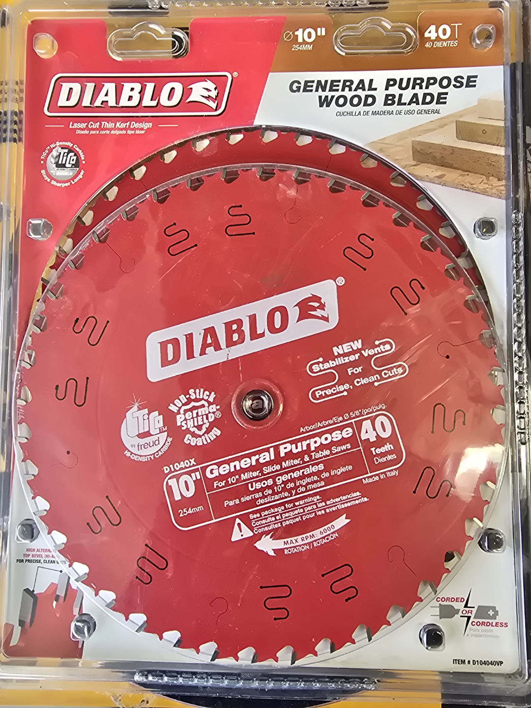 Diablo 10" 40-Tooth General Purpose Wood Blade