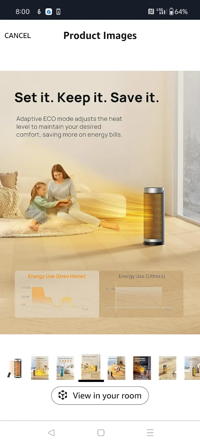 Dreo Solaris Slim H3 Space Heater image indicator(5)