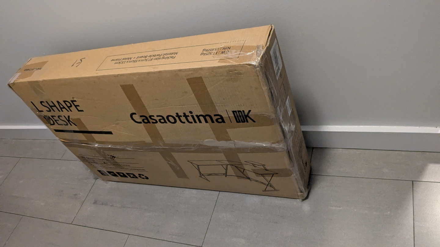L shaped table - disassembled in box - photo 2