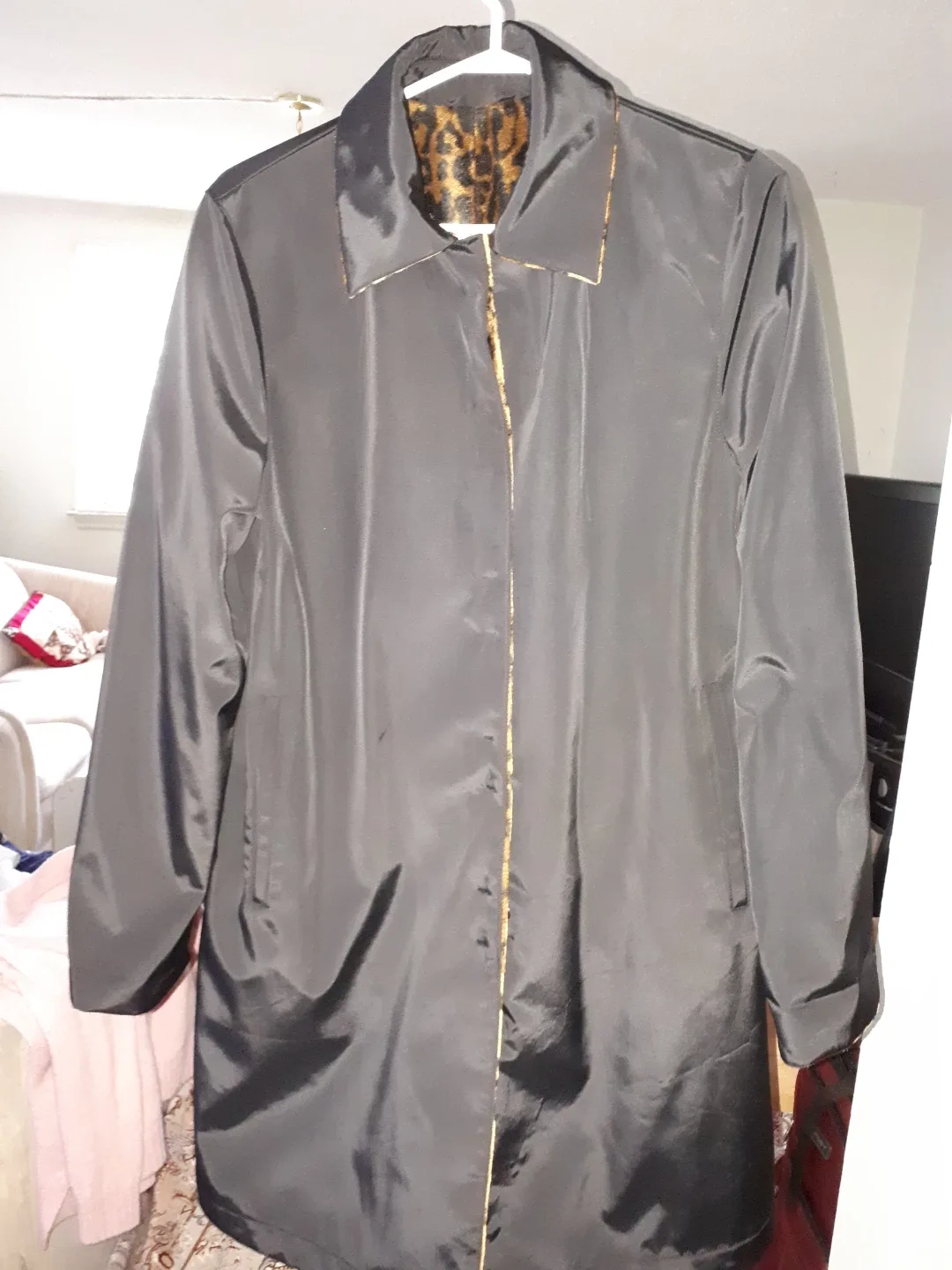 Reversible Leopard Print Trench Coat image indicator(2)