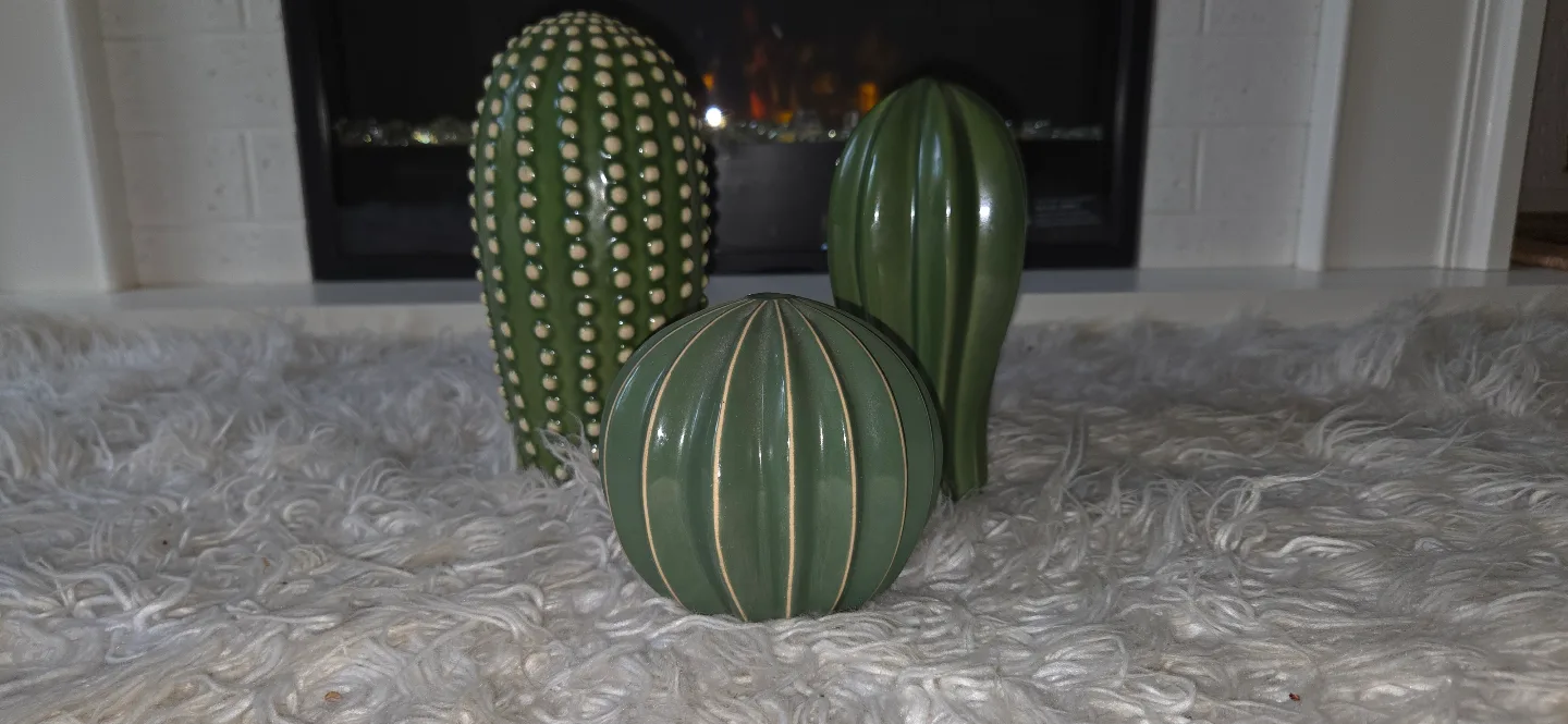Set of Ikea Three Ceramic Cactus Decor thumbnail