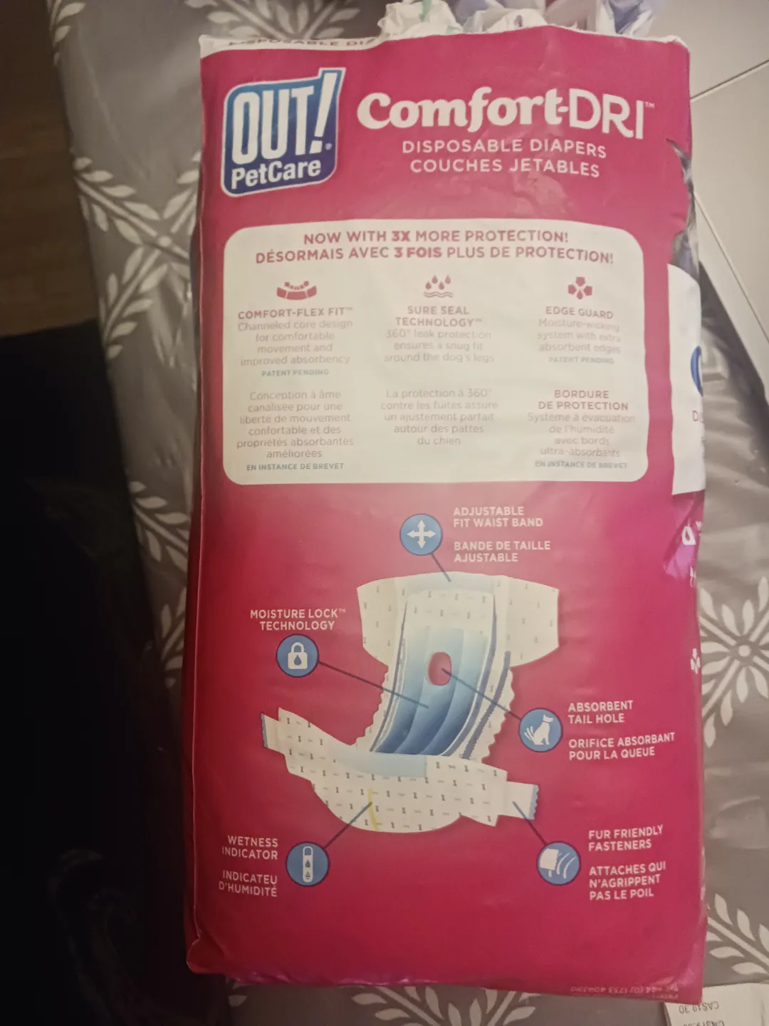 OUT! PetCare Comfort-DRI Disposable Dog Diapers - Size M/L image indicator(2)