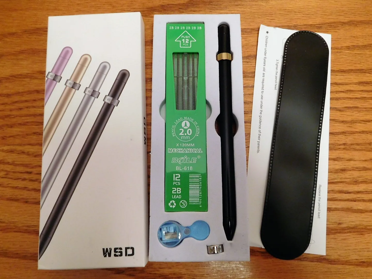 🧡 NEW WSD Aluminum 2mm Magnetic Adjustable Lead Pencil Set 💛 thumbnail
