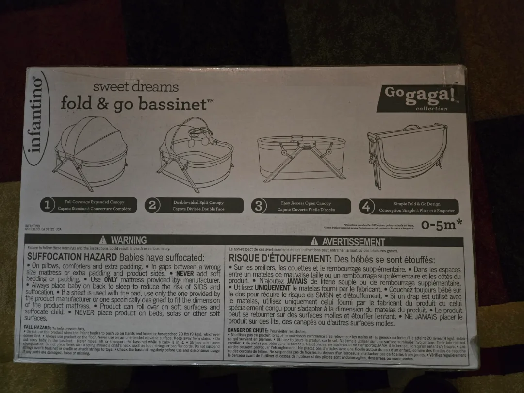 Infantino Fold & Go Bassinet – brand new unopened box image indicator(7)
