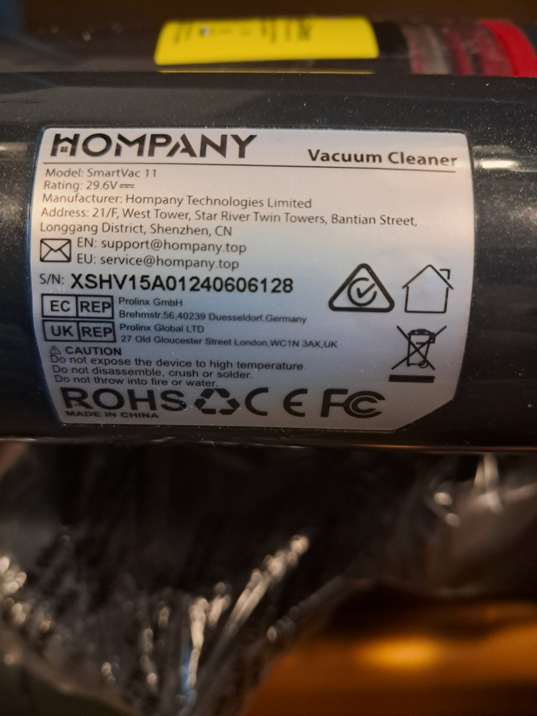 Hompany SmartVac 11 Cordless Vacuum Cleaner