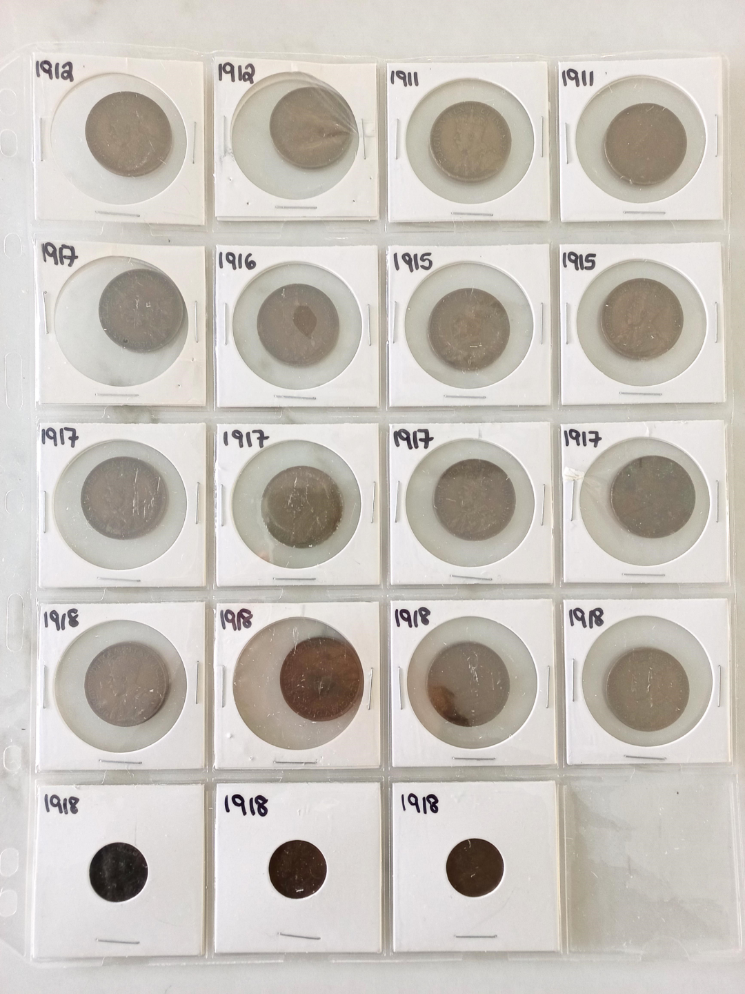 Canadian Large Cent, total 33 coins (1882 to 1920) - photo 3