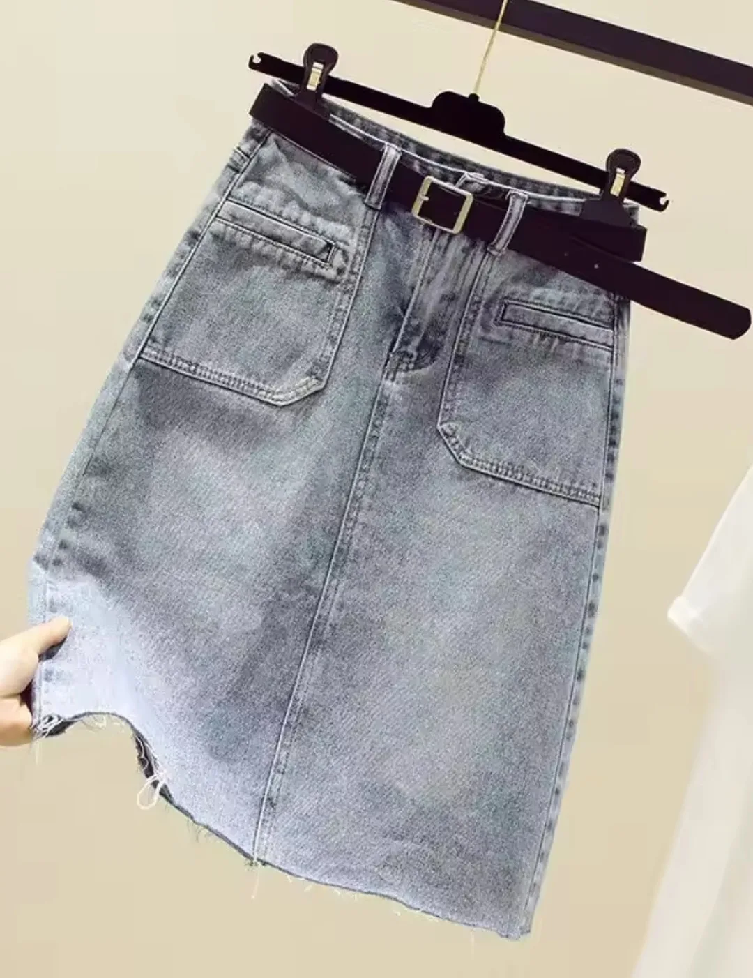 Denim high waist mini skirt thumbnail