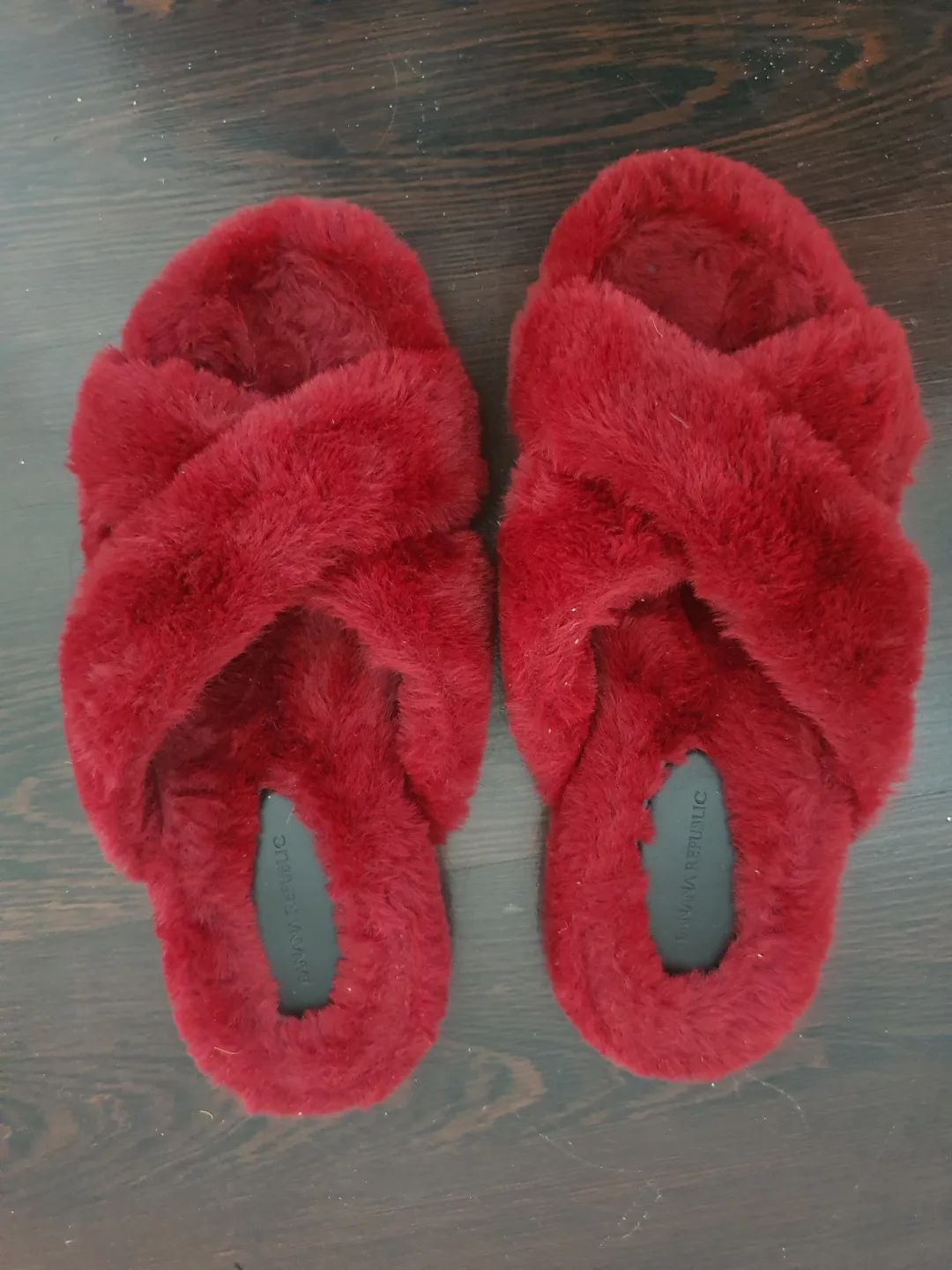 Banana Republic Burgundy Crossover Slide Slippers - Size 9 image indicator(2)
