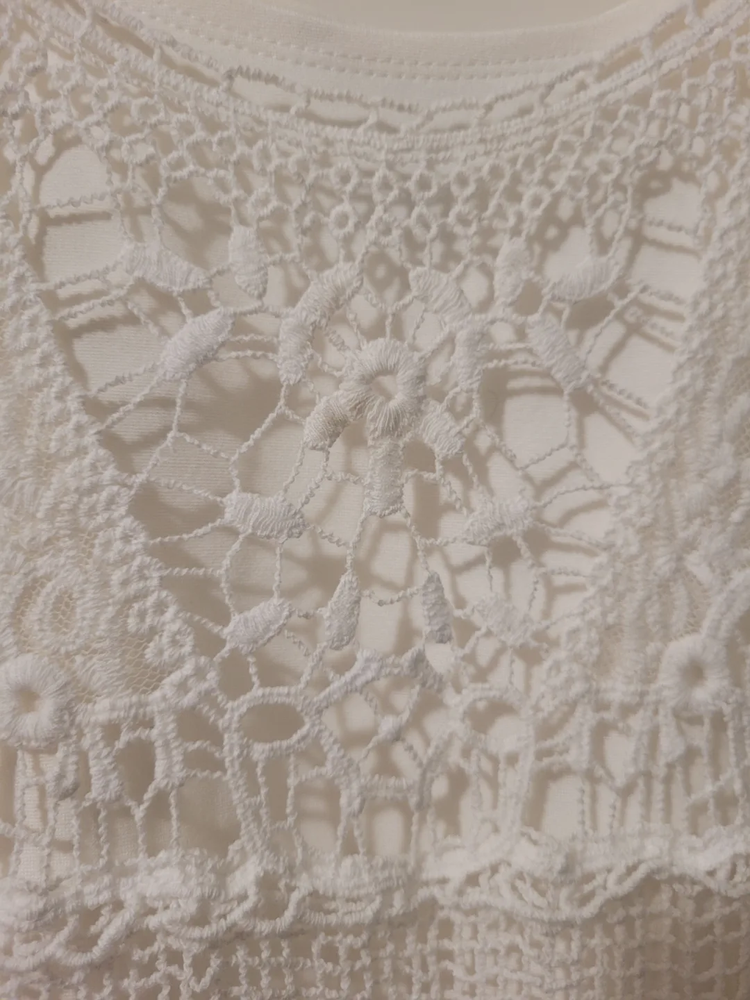 BRAND NEW White Crochet Lace Dress with Slip image indicator(4)