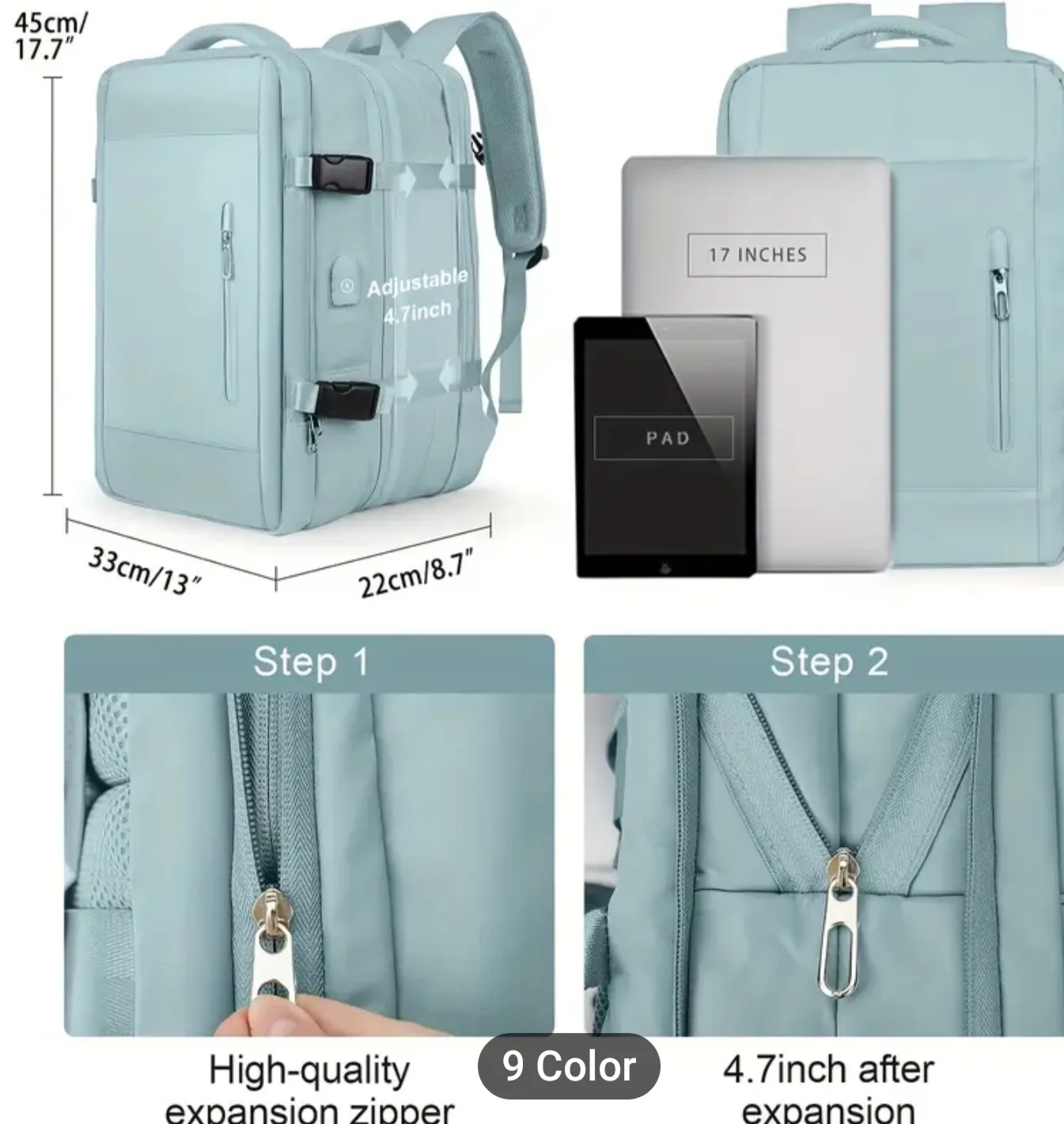 Expandable Travel Backpack - Royal Blue image indicator(5)